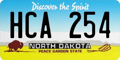 ND license plate HCA254