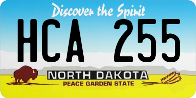 ND license plate HCA255
