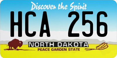 ND license plate HCA256