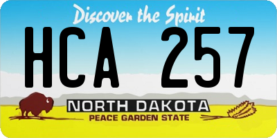 ND license plate HCA257