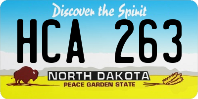 ND license plate HCA263