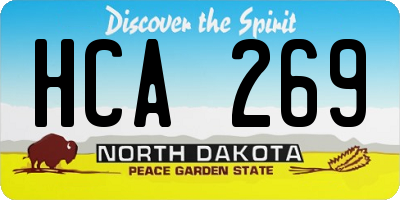 ND license plate HCA269