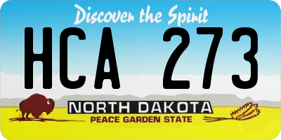 ND license plate HCA273