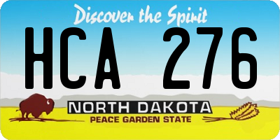 ND license plate HCA276