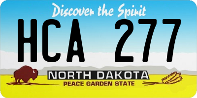 ND license plate HCA277