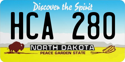 ND license plate HCA280