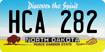 ND license plate HCA282