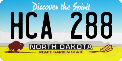ND license plate HCA288