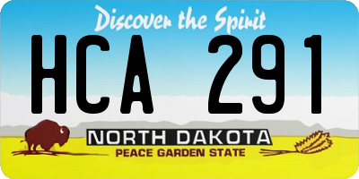 ND license plate HCA291
