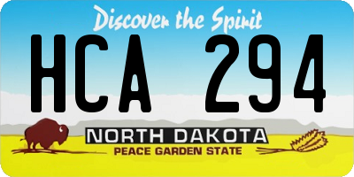 ND license plate HCA294