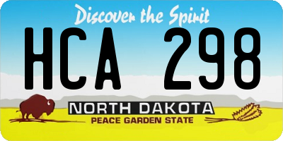 ND license plate HCA298