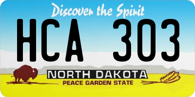 ND license plate HCA303