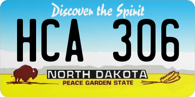 ND license plate HCA306