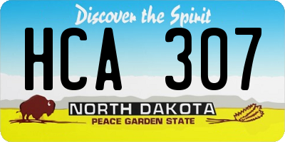 ND license plate HCA307