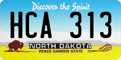 ND license plate HCA313