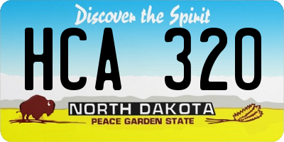 ND license plate HCA320