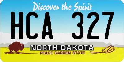 ND license plate HCA327