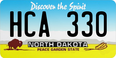 ND license plate HCA330