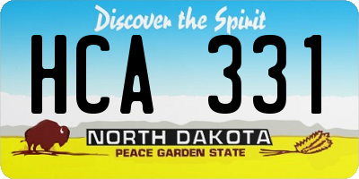 ND license plate HCA331