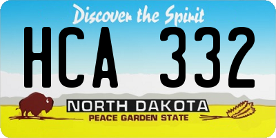 ND license plate HCA332