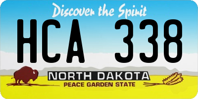 ND license plate HCA338