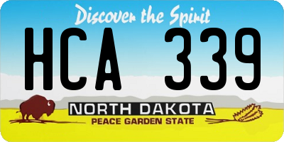 ND license plate HCA339
