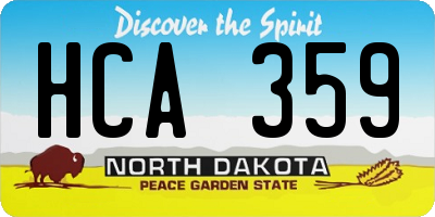ND license plate HCA359