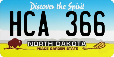 ND license plate HCA366