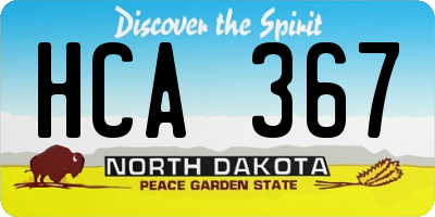 ND license plate HCA367