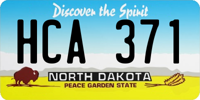 ND license plate HCA371
