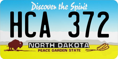 ND license plate HCA372