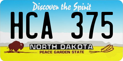 ND license plate HCA375