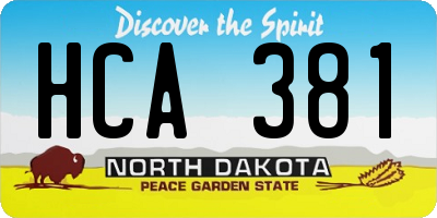 ND license plate HCA381