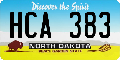 ND license plate HCA383