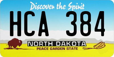 ND license plate HCA384