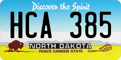 ND license plate HCA385