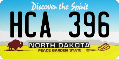 ND license plate HCA396