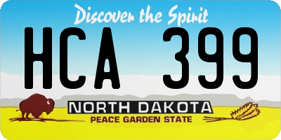 ND license plate HCA399