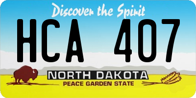 ND license plate HCA407