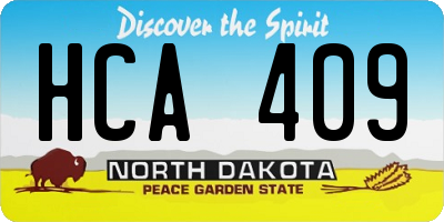 ND license plate HCA409