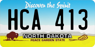 ND license plate HCA413