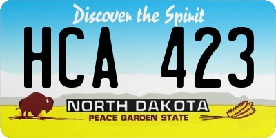 ND license plate HCA423