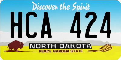 ND license plate HCA424