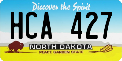 ND license plate HCA427