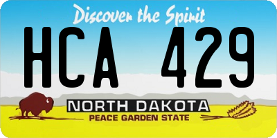 ND license plate HCA429