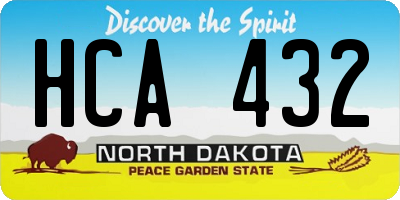 ND license plate HCA432