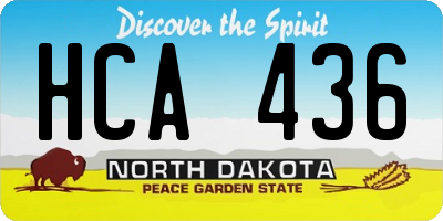 ND license plate HCA436