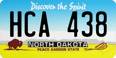 ND license plate HCA438