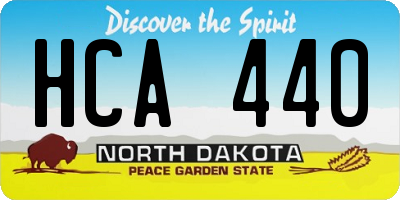ND license plate HCA440