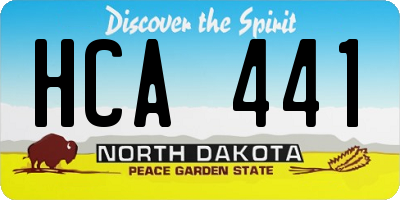 ND license plate HCA441